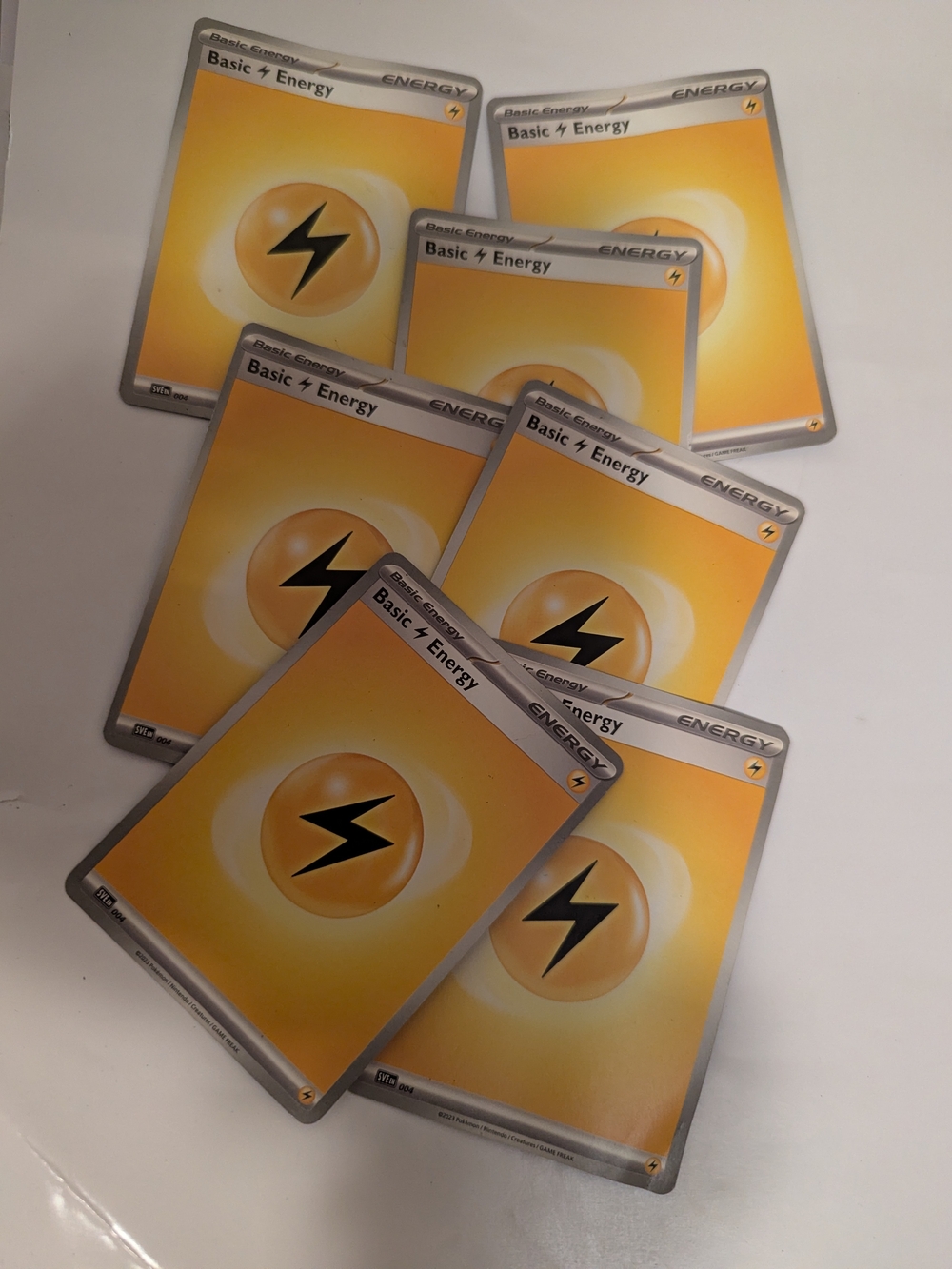 Pokémon Lightning Basic x7 Energy Cards - Bright Yellow Set